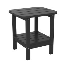 Flash Furniture LE-HMP-1035-1517H-BK-GG Black All Weather HDPE 2-Tier Adirondack Side Table