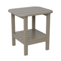 Flash Furniture LE-HMP-1035-1517H-BR-GG Brown All Weather HDPE 2-Tier Adirondack Side Table