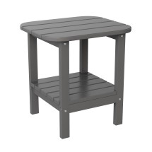 Flash Furniture LE-HMP-1035-1517H-GY-GG Gray All Weather HDPE 2-Tier Adirondack Side Table