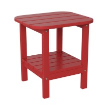 Flash Furniture LE-HMP-1035-1517H-RD-GG Red All Weather HDPE 2-Tier Adirondack Side Table