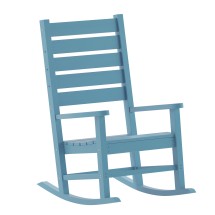 Flash Furniture LE-HMP-2002-110-BL-GG Blue All Weather Contemporary Rocking Chair