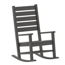 Flash Furniture LE-HMP-2002-110-GY-GG Gray All Weather Contemporary Rocking Chair