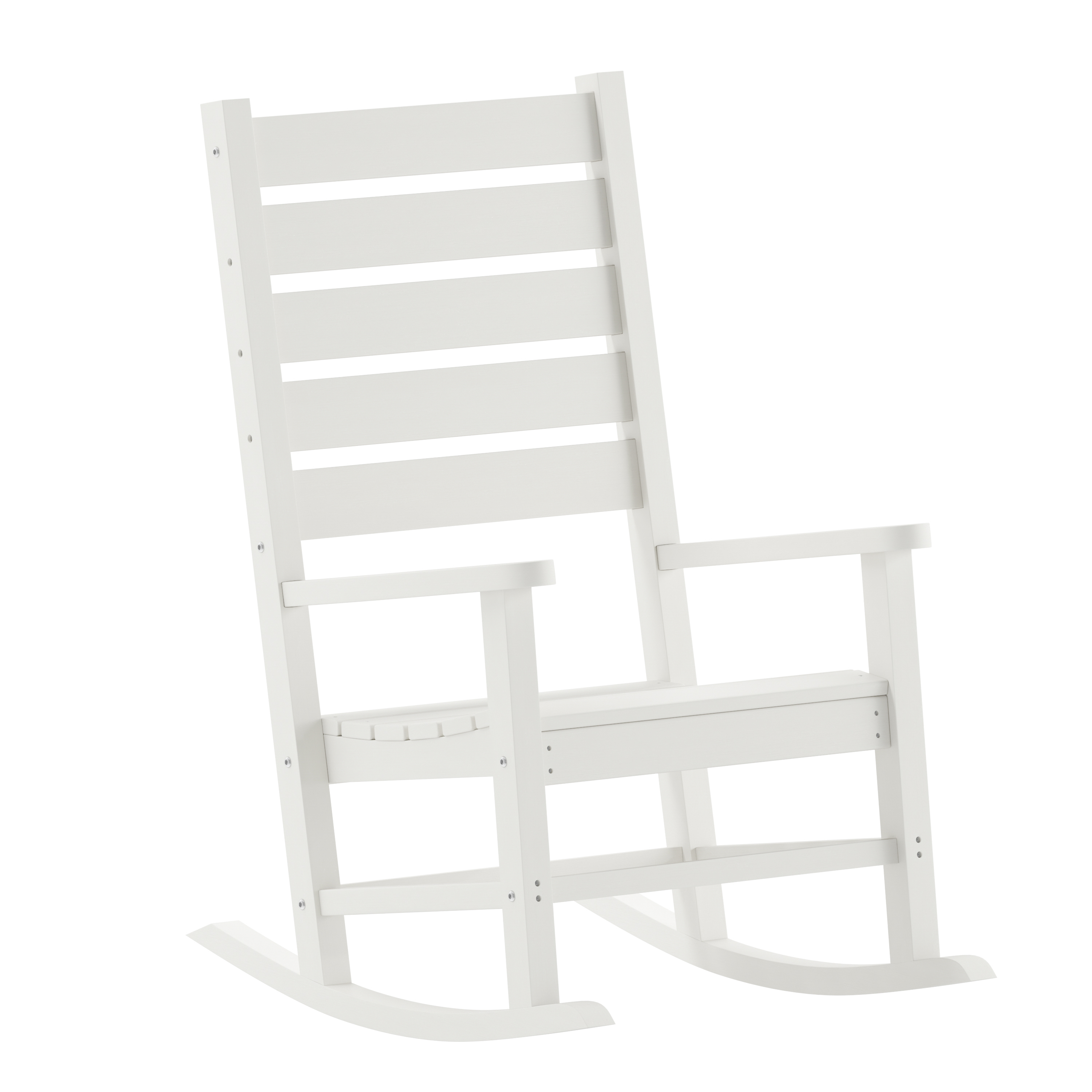 Flash Furniture LE-HMP-2002-110-WT-GG White All Weather Contemporary Rocking Chair
