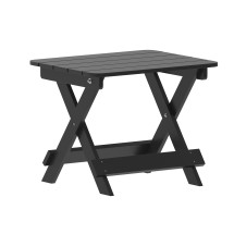 Flash Furniture LE-HMP-2012-1620H-BK-GG Black Outdoor Adirondack Folding Side Table