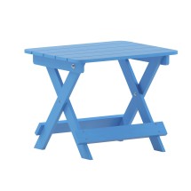 Flash Furniture LE-HMP-2012-1620H-BL-GG Blue Outdoor Adirondack Folding Side Table