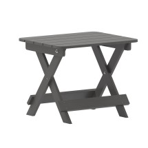 Flash Furniture LE-HMP-2012-1620H-GY-GG Gray Outdoor Adirondack Folding Side Table