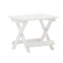 Flash Furniture LE-HMP-2012-1620H-WT-GG White Outdoor Adirondack Folding Side Table