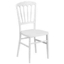 Flash Furniture LE-L-MON-WH-GG Hercules White Resin Stacking Napoleon Chair