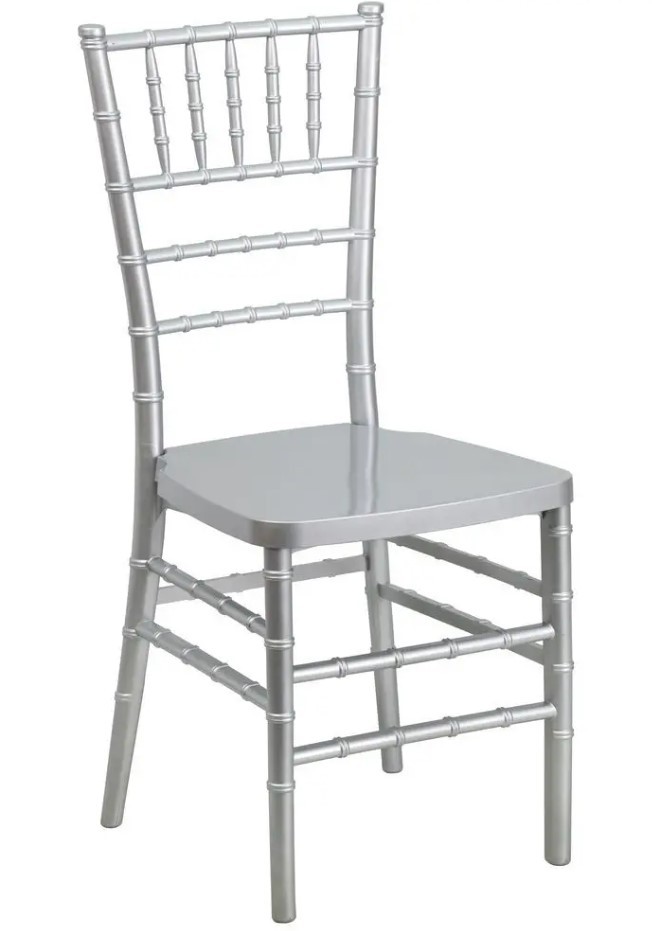 Flash Furniture LE-SILVER-GG Elegance Silver Flash Resin Stacking Chiavari Chair