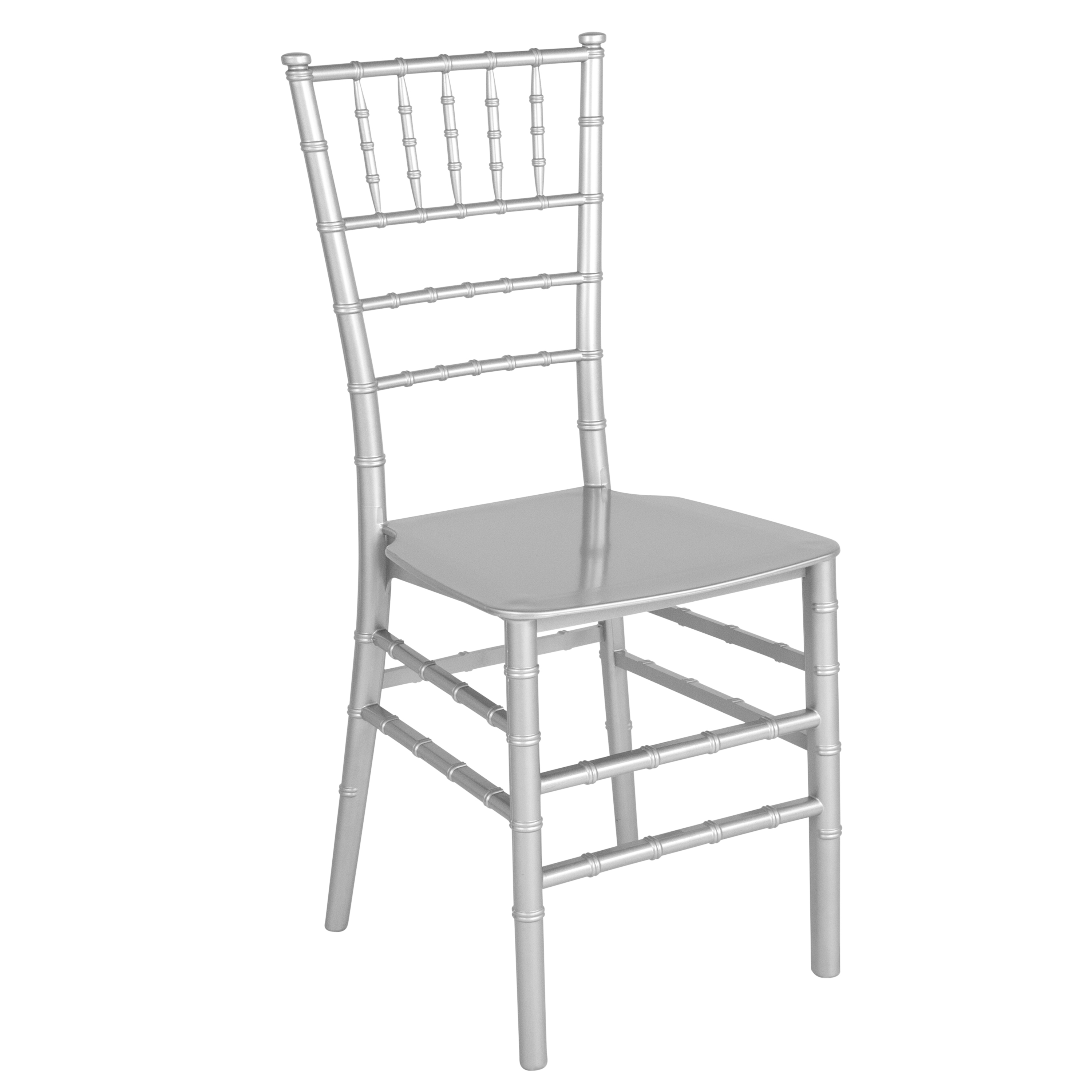Flash Furniture LE-SILVER-M-GG Hercules Silver Resin Stacking Chiavari Chair