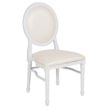 Flash Furniture LE-W-W-MON-GG Hercules King Chair with White Vinyl Back and Seat and White Frame