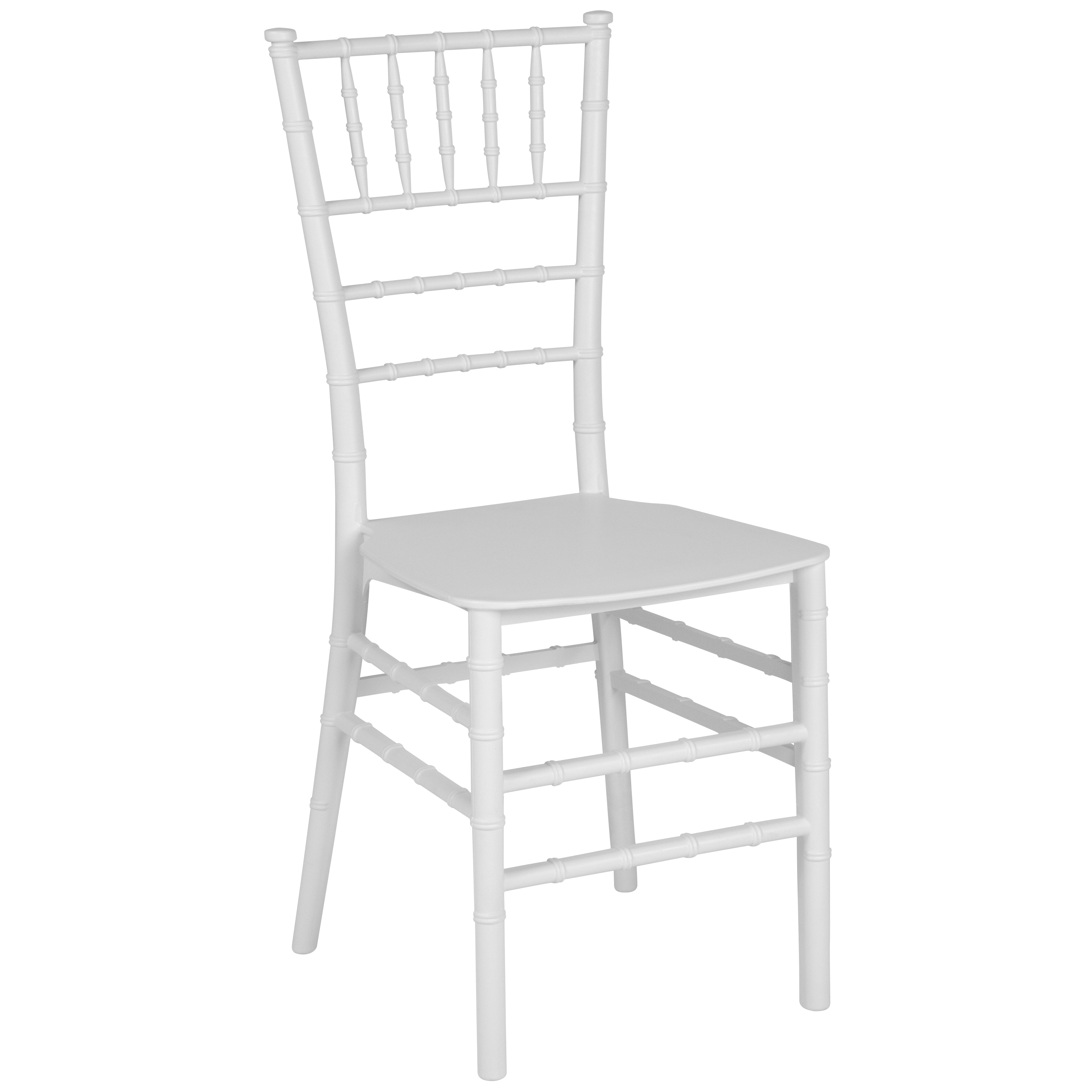 Flash Furniture LE-WHITE-M-GG Hercules White Resin Stacking Chiavari Chair