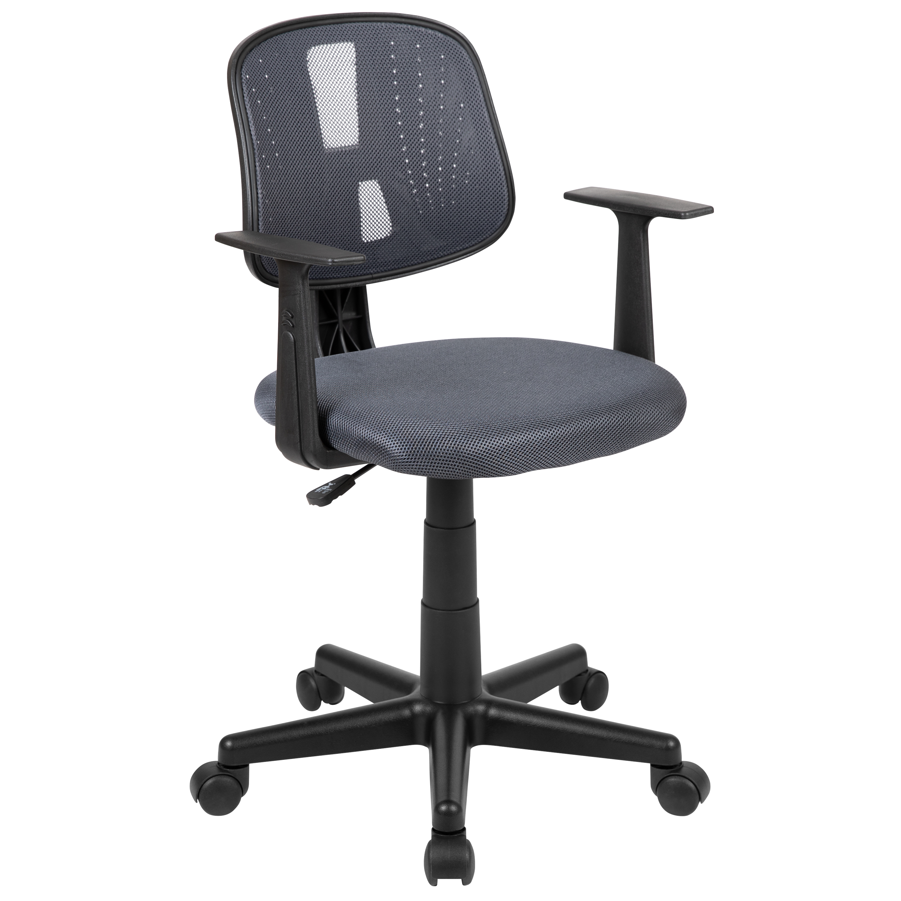 Flash Furniture LF-134-A-GY-GG Mid-Back Gray Mesh Swivel Task Office Chair with Pivot Back and Arms