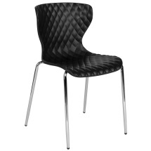 Flash Furniture LF-7-07C-BLK-GG Contemporary Design Black Plastic Stack Chair