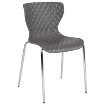 Flash Furniture LF-7-07C-GRY-GG Contemporary Design Gray Plastic Stack Chair