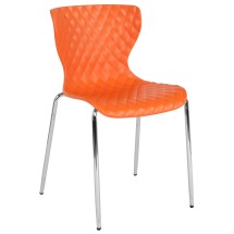 Flash Furniture LF-7-07C-ORNG-GG Contemporary Design Orange Plastic Stack Chair