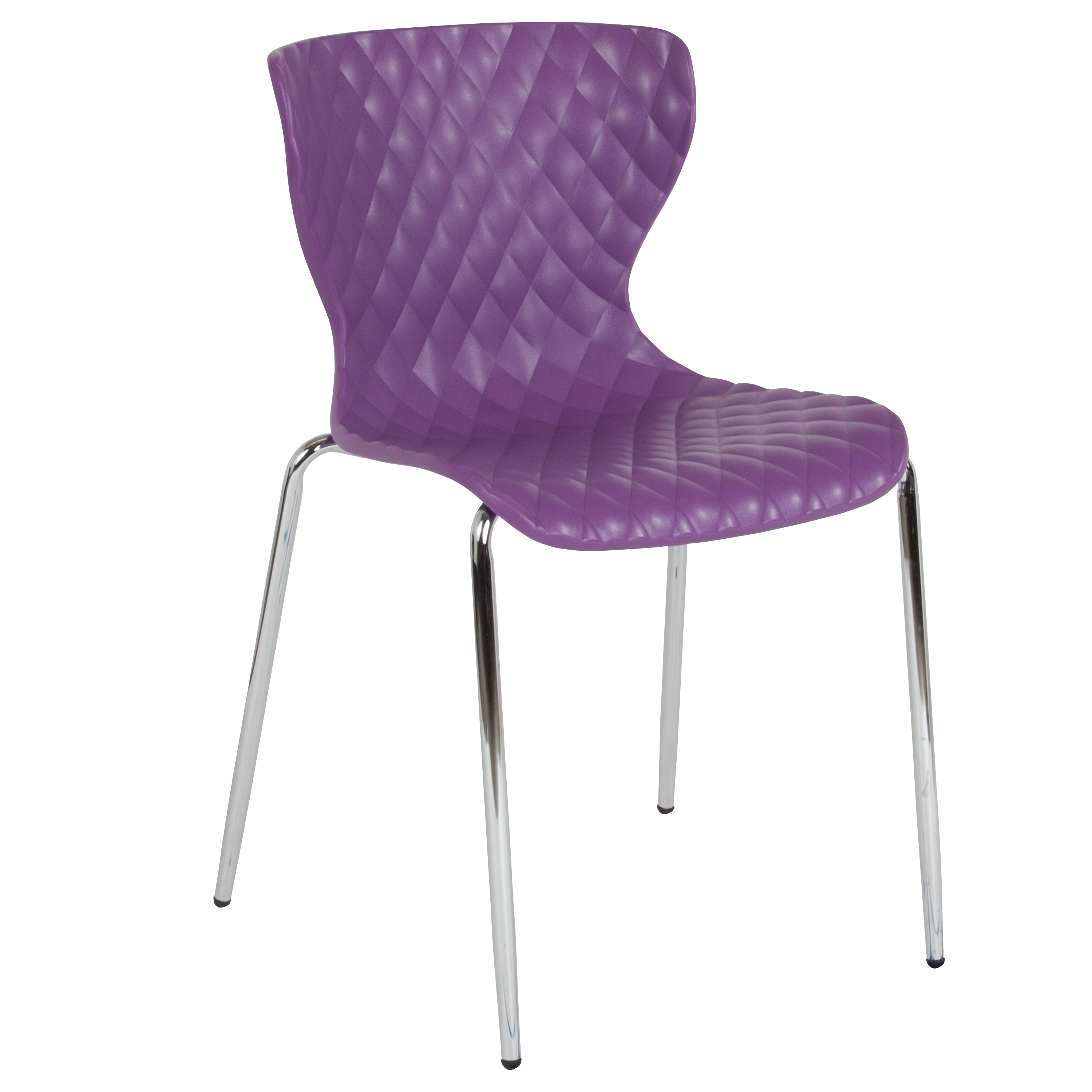 Flash Furniture LF-7-07C-PUR-GG Contemporary Design Purple Plastic Stack Chair