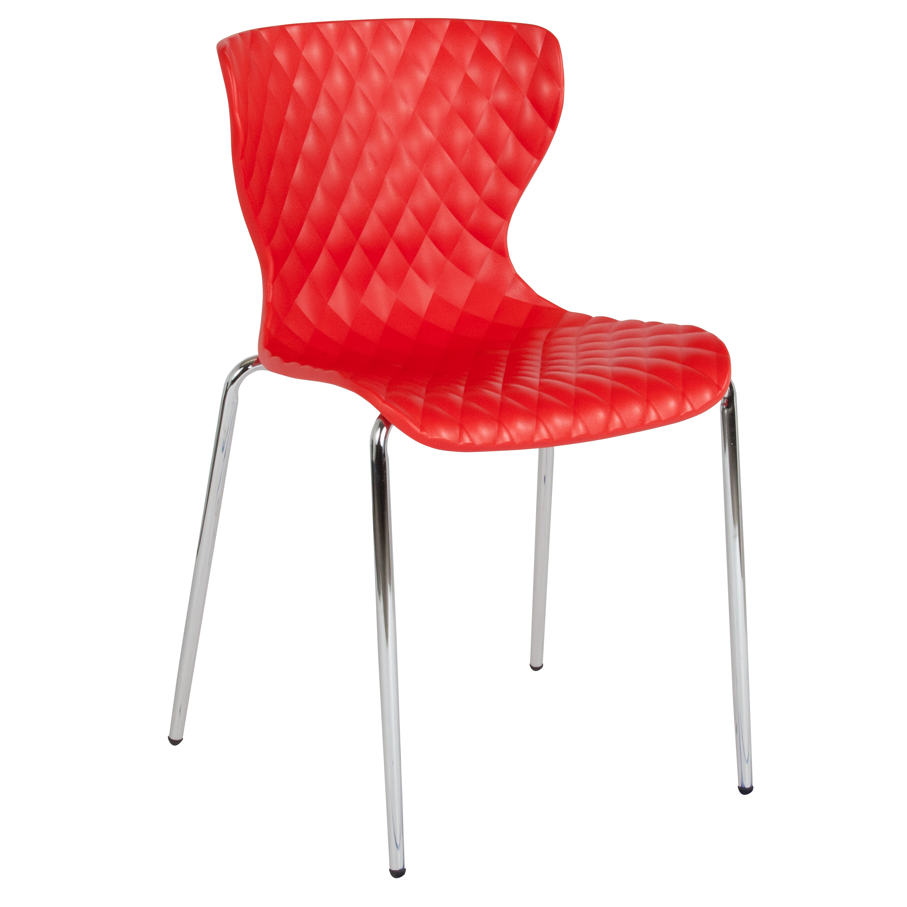 Flash Furniture LF-7-07C-RED-GG Contemporary Design Red Plastic Stack Chair