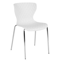 Flash Furniture LF-7-07C-WH-GG Contemporary Design White Plastic Stack Chair