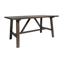 Flash Furniture LFS-2013-DKGRY-GG Dark Gray Wood Farmhouse Coffee Table, Trestle Style Accent Table 
