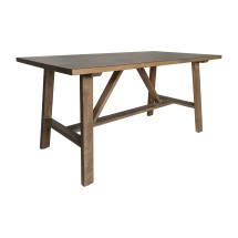 Flash Furniture LFS-2013-RSTBRN-GG Rustic Brown Wood Farmhouse Coffee Table, Trestle Style Accent Table