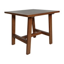 Flash Furniture LFS-4005-WAL-GG Walnut Wood Farmhouse End Table, Trestle Style Accent Table 