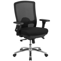 Flash Furniture LQ-2-BK-GG Intensive Use Big & Tall 350 lb. Black Mesh Multifunction Swivel Ergonomic Office Chair
