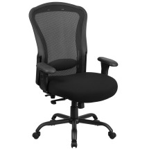 Flash Furniture LQ-3-BK-GG Intensive Use Big & Tall 400 lb. Black Mesh Multifunction Synchro-Tilt Ergonomic Office Chair