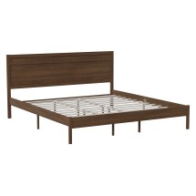 Flash Furniture MG-09003KB-K-BRN-GG King Size Solid Wood Platform Bed with Wooden Slats and Headboard, Brown