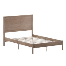Flash Furniture MG-09004FB-F-OAK-GG Full Size Solid Wood Platform Bed with Wooden Slats and Headboard, Light Brown