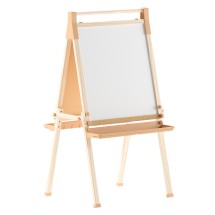 Flash Furniture MK-ART-9000-GG Bright Beginnings Classroom Freestanding Natural Wood Art Easel with Chalk Board, Dry Erase Board