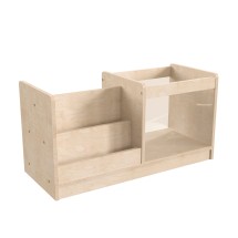 Flash Furniture MK-KE20789-GG Bright Beginnings Modular Double Sided 2 Tier Wooden Classroom Book Display Shelf, Storage Bin