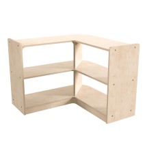 Flash Furniture MK-KE24046-GG Bright Beginnings 2 Tier Wooden Classroom Open Corner Storage Unit