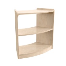 Flash Furniture MK-KE24060-GG Bright Beginnings Bow Front 2 Tier Wooden Classroom Open Corner Storage Unit