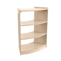 Flash Furniture MK-KE24077-GG Bright Beginnings Bow Front 3 Tier Wooden Classroom Open Corner Storage Unit