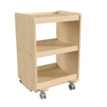 Flash Furniture MK-KE24084-GG Bright Beginnings Wooden Mobile Storage Cart with 3 Storage Tiers