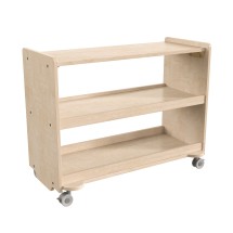 Flash Furniture MK-KE24107-GG Bright Beginnings 3 Shelf Wooden Mobile Classroom Storage Cart