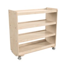 Flash Furniture MK-KE24114-GG Bright Beginnings 4 Shelf Wooden Mobile Classroom Storage Cart
