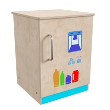 Flash Furniture MK-ME03508-GG Bright Beginnings Wooden Children's Kitchen Refrigerator with Storage