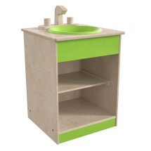Flash Furniture MK-ME03515-GG Bright Beginnings Wooden Children's Kitchen Sink with Storage