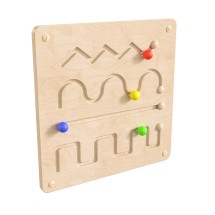 Flash Furniture MK-ME03713-GG Bright Beginnings STEAM Wall Activity Board, Natural Finish, Multicolor Accents, Lines and Patterns