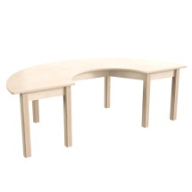 Flash Furniture MK-ME088014-GG Bright Beginnings Wooden Half Circle Preschool Classroom Activity Table, 29.5"W x 59"D x 18"H