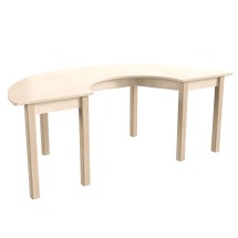 Flash Furniture MK-ME088015-GG Bright Beginnings Wooden Half Circle Preschool Classroom Activity Table, 29.5"W x 59"D x 21"H