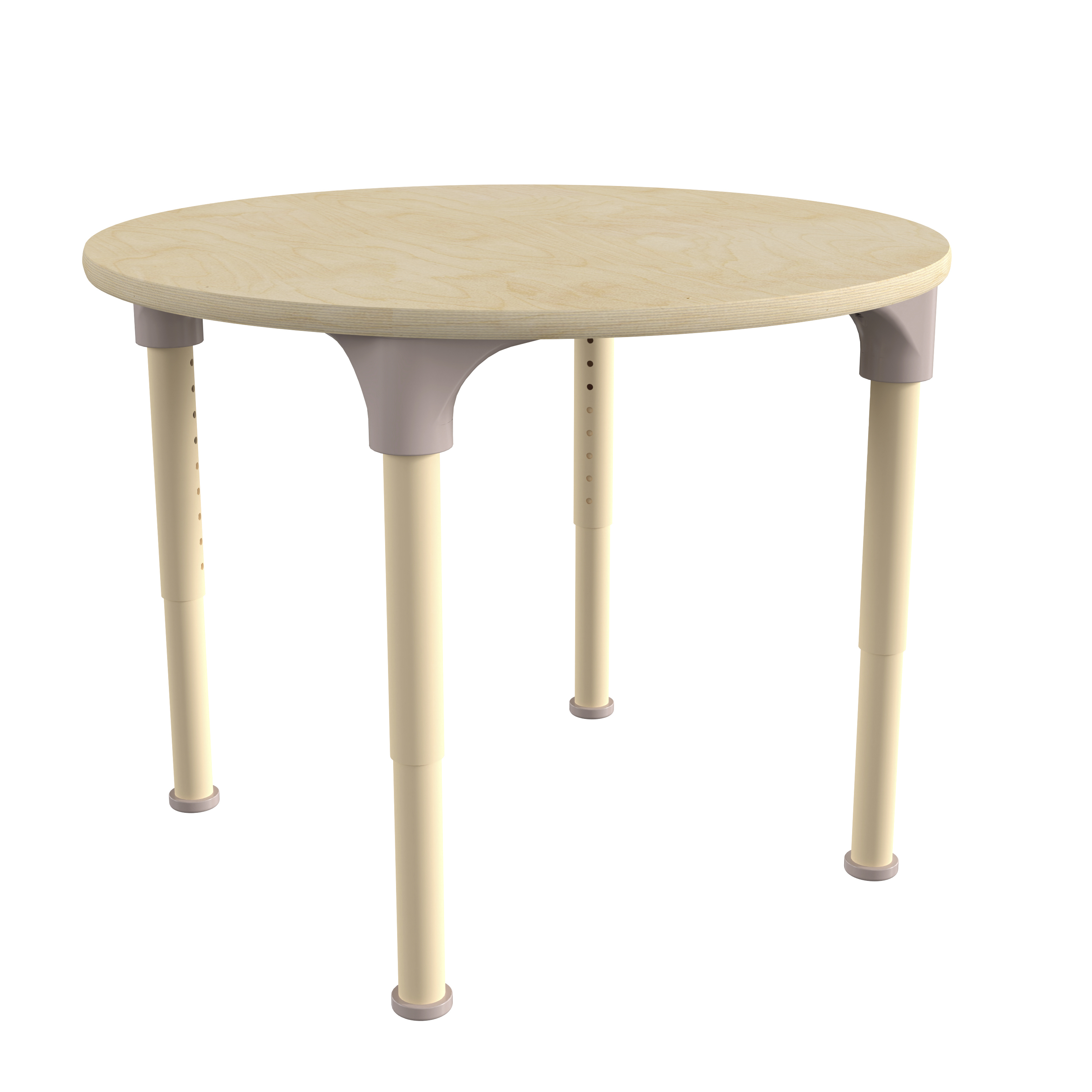 Flash Furniture MK-ME088021-GG Bright Beginnings 33" Round Wooden Adjustable Height Classroom Activity Table, 15"H - 23"H