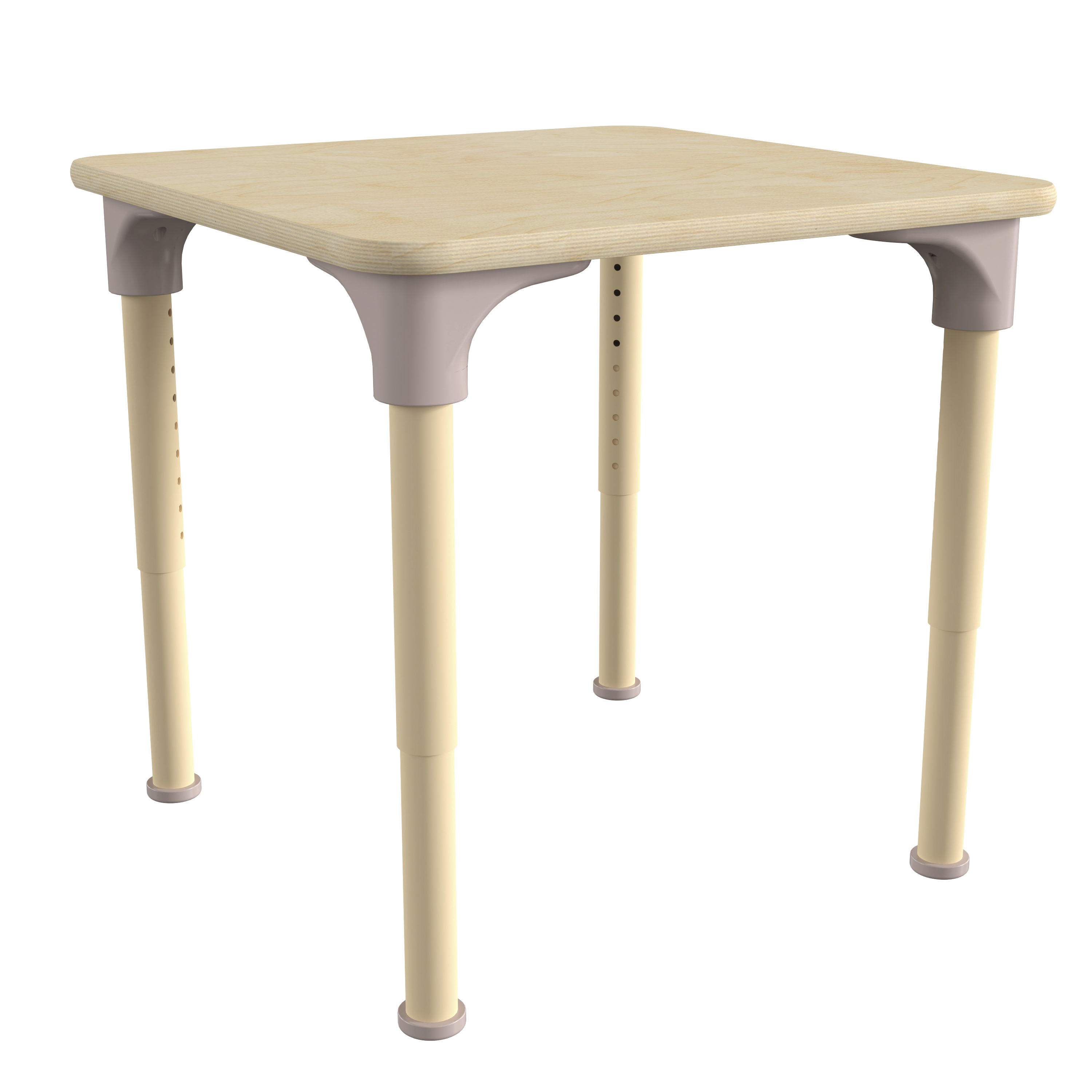 Flash Furniture MK-ME088023-GG Bright Beginnings 24" Square Wooden Adjustable Height Classroom Activity Table, 15"H - 23"H
