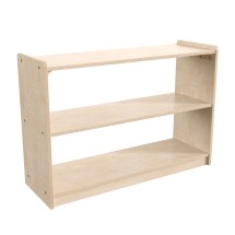 Flash Furniture MK-ME088030-GG Bright Beginnings Extra Wide 2 Shelf Wooden Classroom Open Storage Unit