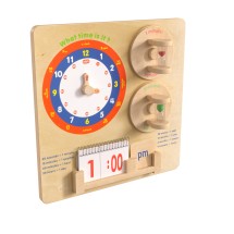 Flash Furniture MK-ME09609-GG Bright Beginnings STEAM Wall Telling Time Activity Board