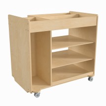 Flash Furniture MK-ME14504-GG Bright Beginnings Wooden Mobile Storage Cart with Storage Compartments