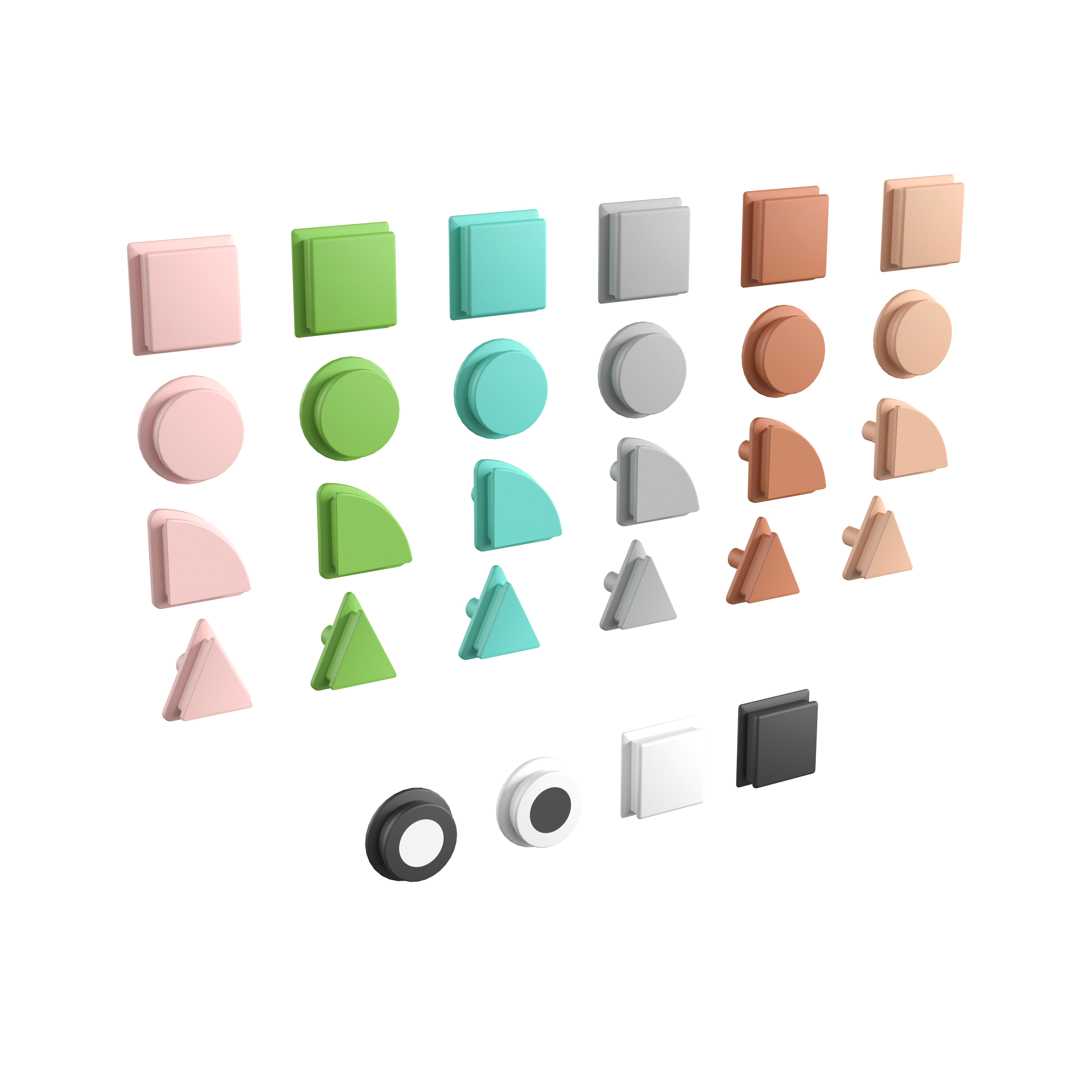 Flash Furniture MK-ME14702-GG Bright Beginnings Pastel 256 Piece Shape Set for Modular STEAM Wall Systems