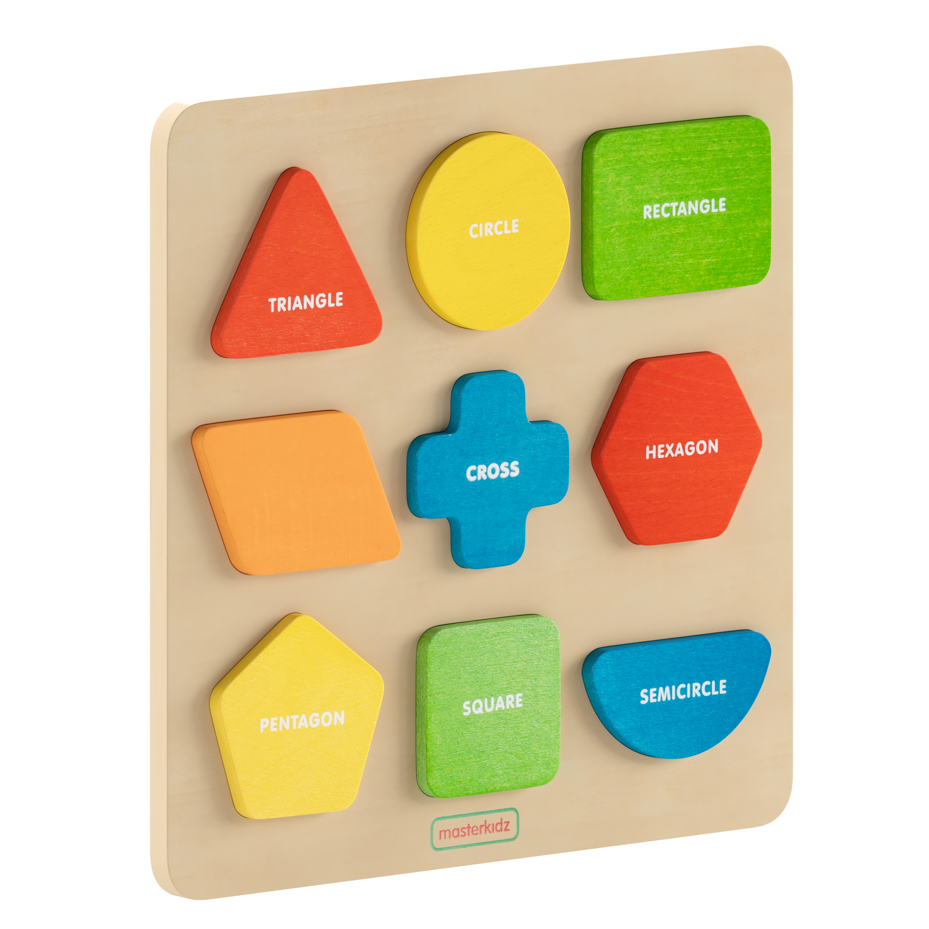 Flash Furniture MK-MK00576-GG Bright Beginnings STEM Sorting Shapes and Colors Puzzle Board, Natural/Multicolor